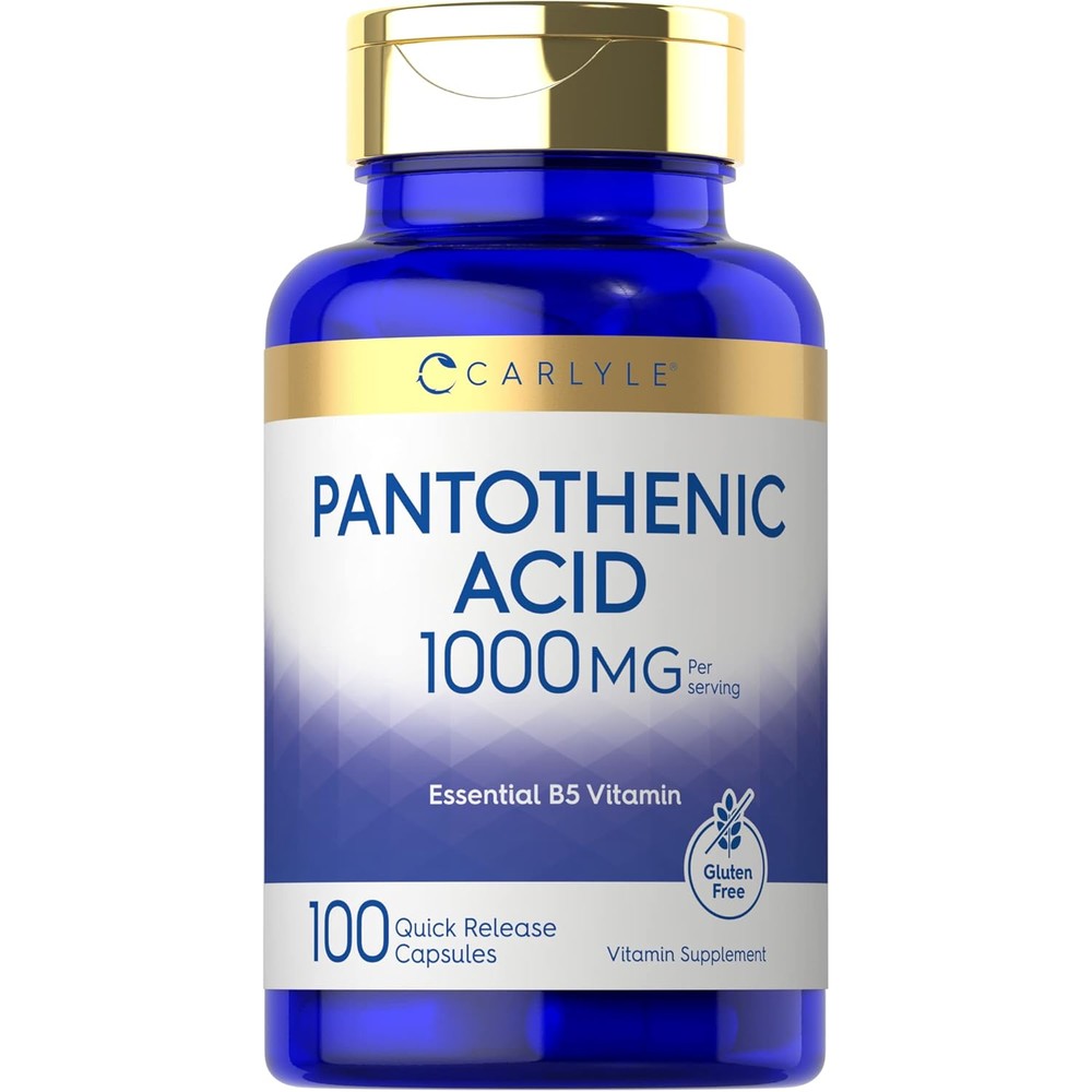 Carlyle Pantothenic Acid 1000mg Vitamin B5 bottle front view