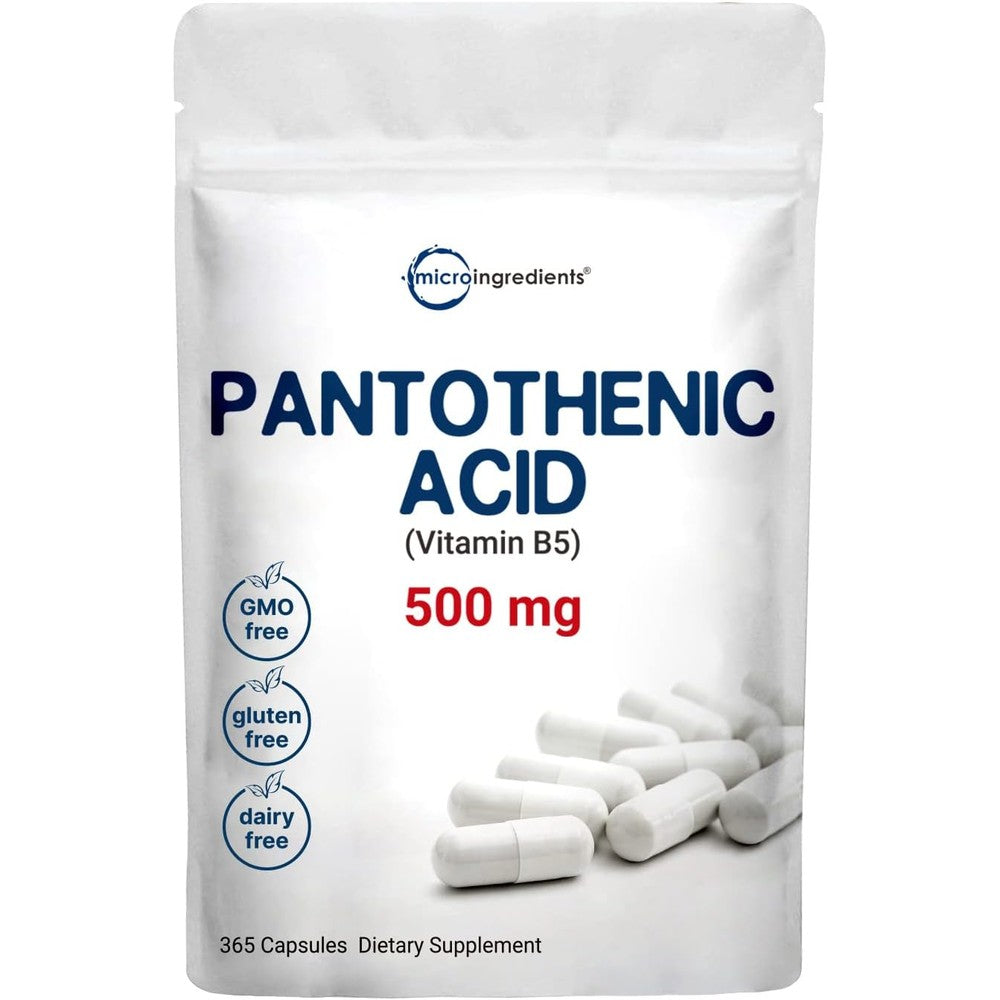 Micro Ingredients Pantothenic Acid Vitamin B5 500mg front view