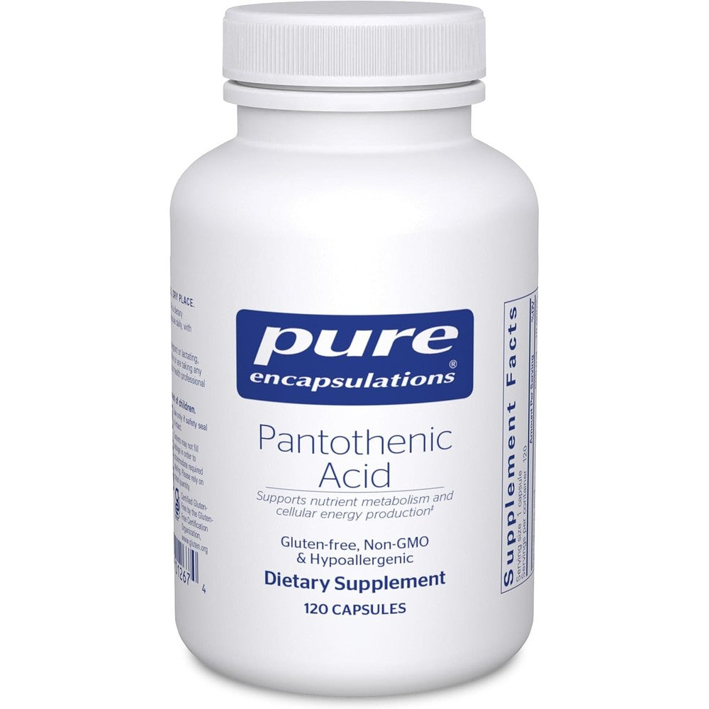 Pure Encapsulations Pantothenic Acid Vitamin B5 bottle front view