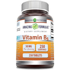Amazing Nutrition Vitamin B6 Pyridoxine 50mg supplement bottle front view