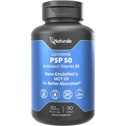 Naturalis Liposomal P5P 50mg Vitamin B6 bottle front view