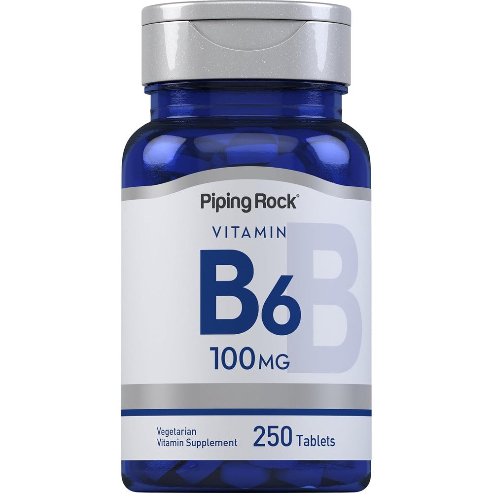 Piping Rock Vitamin B6 100mg 250 tablets front bottle view