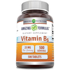 Amazing Nutrition Vitamin B6 25mg supplement bottle front view