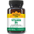 Country Life Vitamin B6 200mg 90 capsules front view bottle for energy metabolism