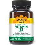 Country Life Vitamin B6 200mg 90 capsules front view bottle for energy metabolism