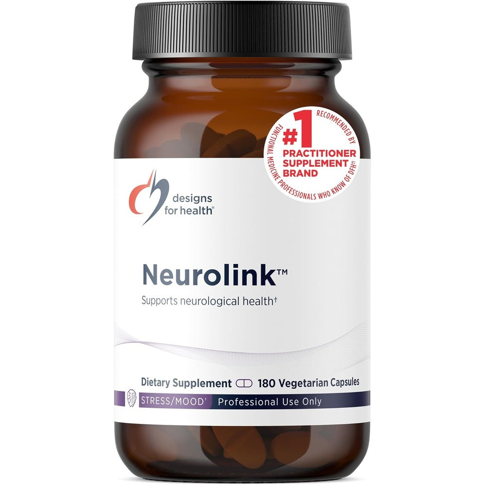 Designs for Health Neurolink 180 capsules front view supplement bottle