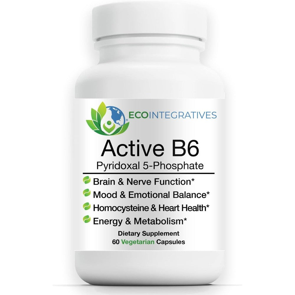 EcoIntegratives Active B6 Pyridoxal 5 Phosphate front bottle view