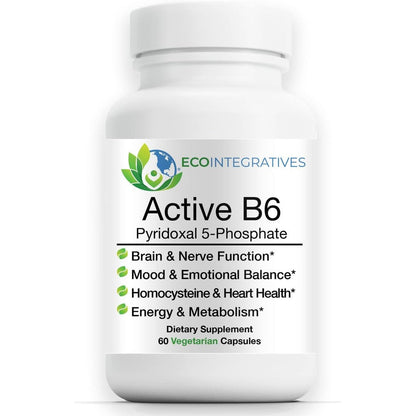 EcoIntegratives Active B6 Pyridoxal 5 Phosphate front bottle view