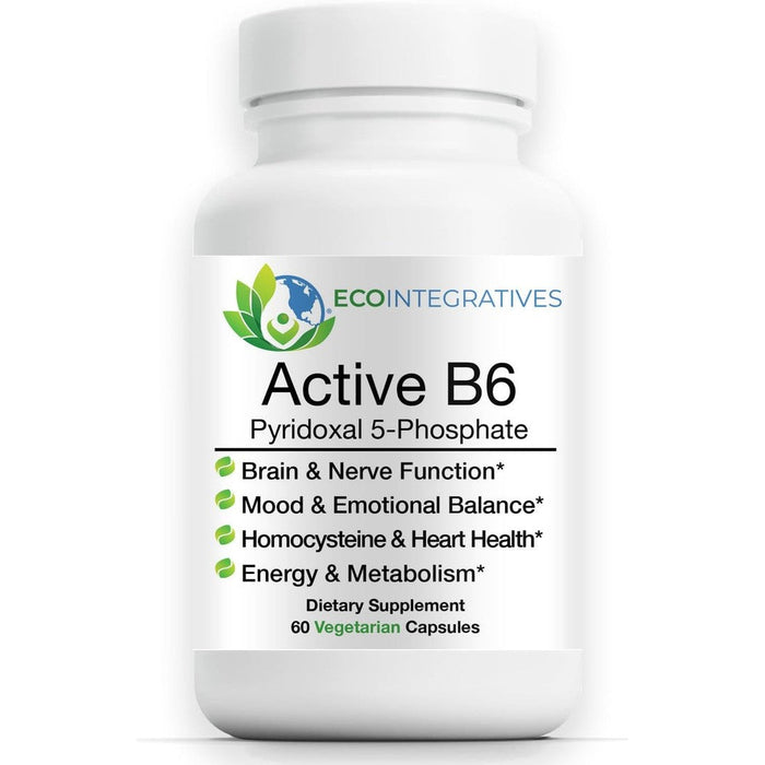 EcoIntegratives Active B6 Pyridoxal 5 Phosphate front bottle view