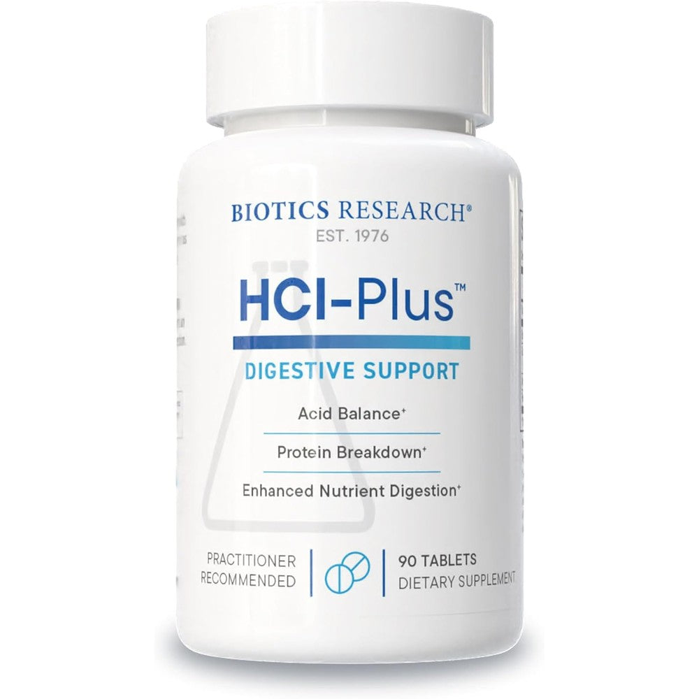 Biotics Research HCl Plus 90 tablets front view authentic digestive supplement India