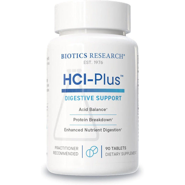 Biotics Research HCl Plus 90 tablets front view authentic digestive supplement India