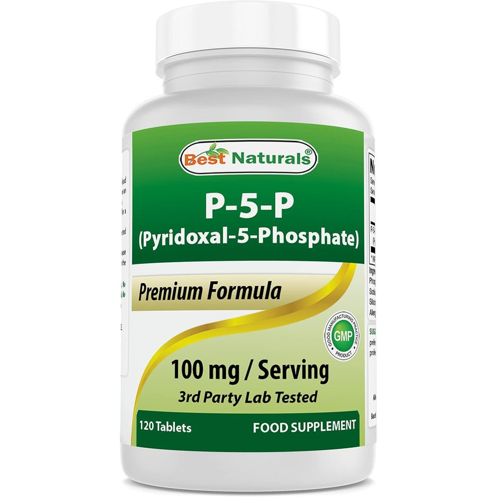 Best Naturals P5P Vitamin B6 100 mg supplement bottle front view