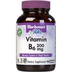 Bluebonnet Nutrition Vitamin B6 200mg front view bottle for cardiovascular health