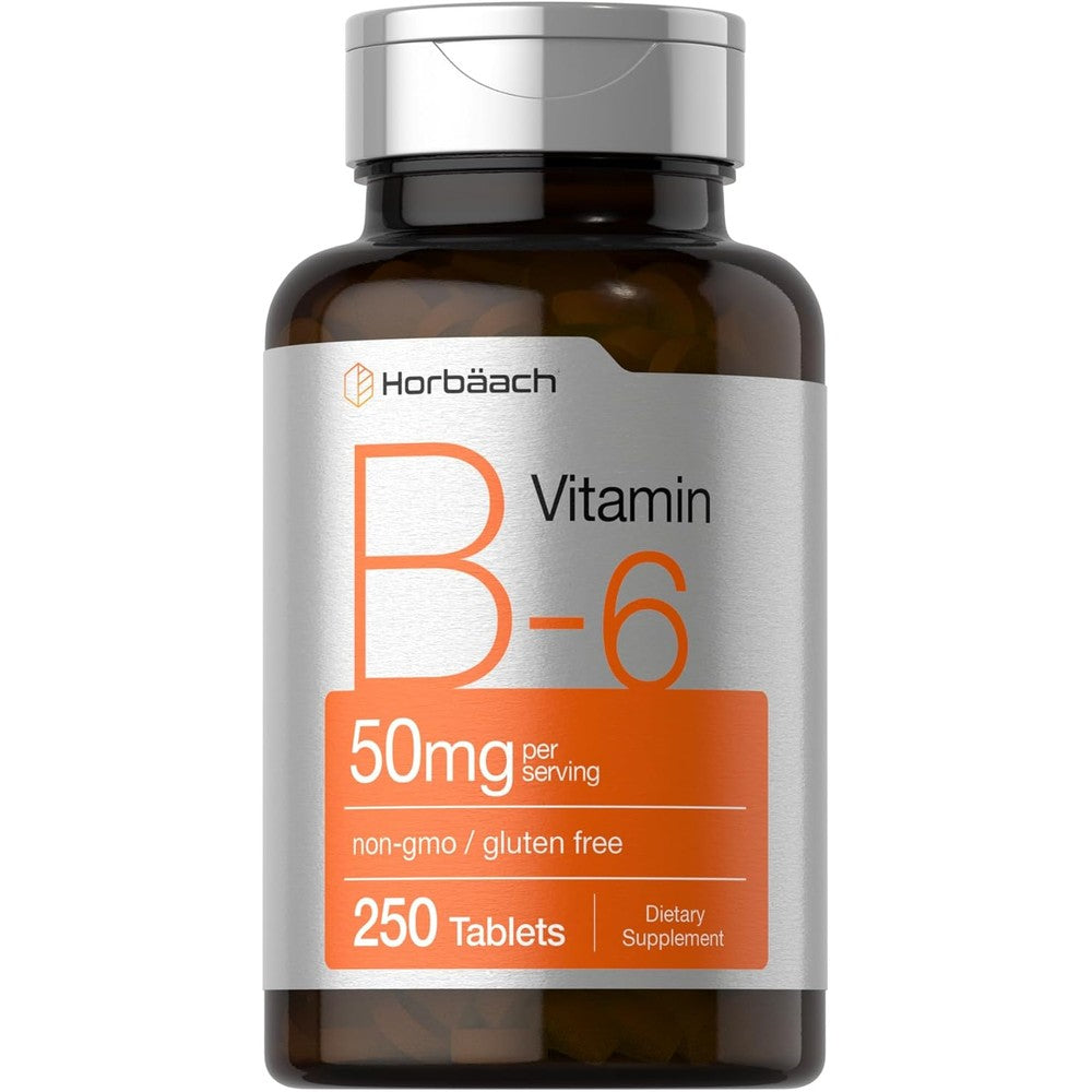 Horbäach B6 Vitamin 50mg 250 Tablets front packaging view