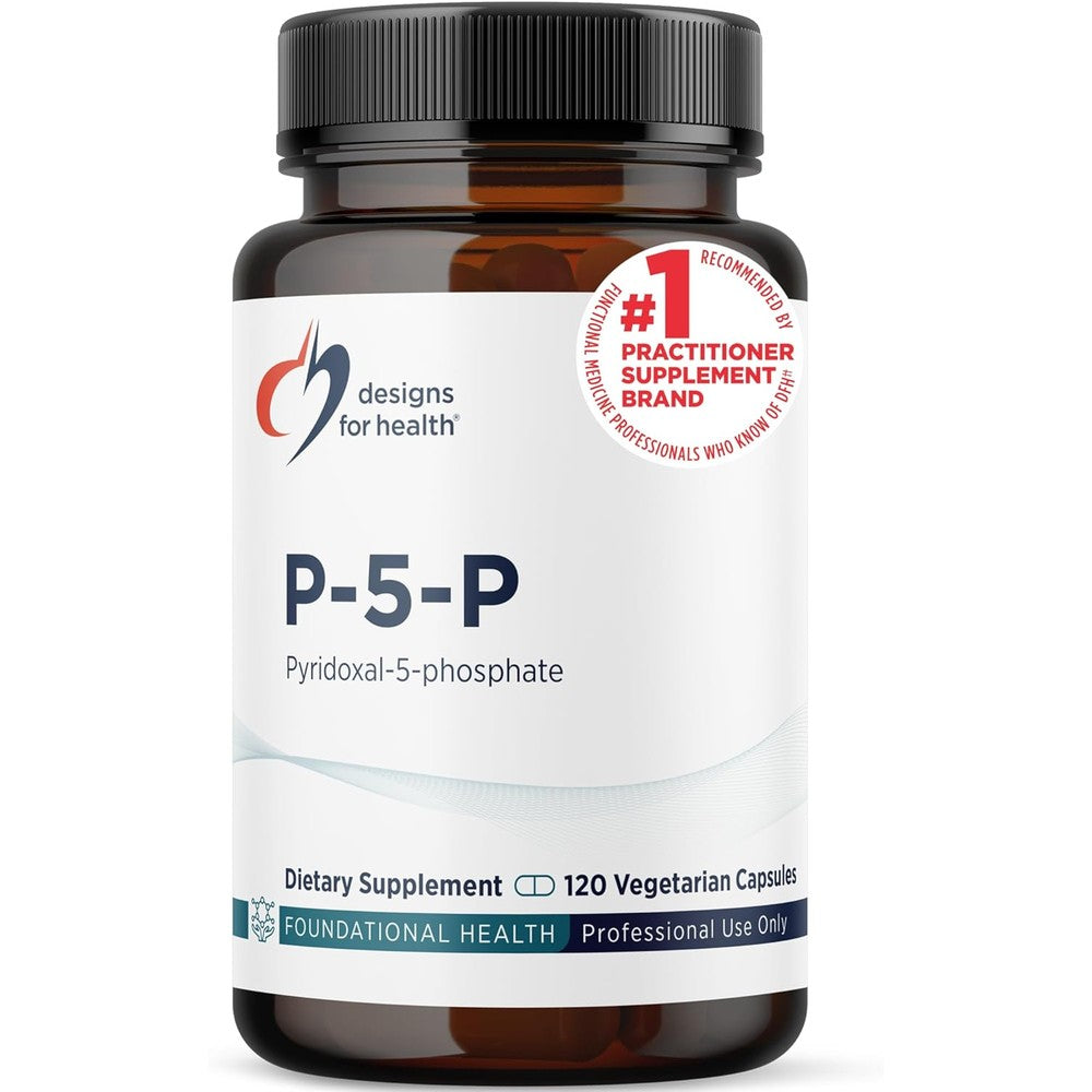 Designs for Health P5P 50mg Vitamin B6 front bottle view