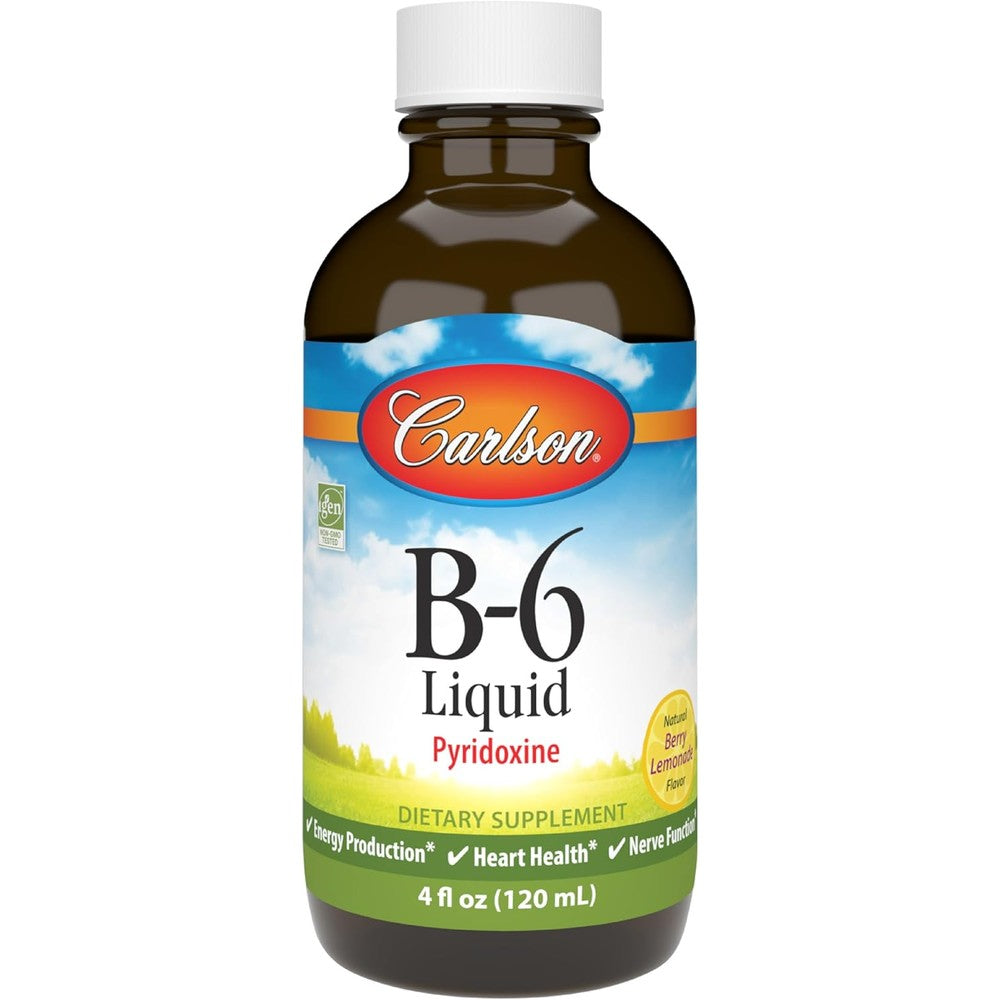 Carlson B-6 Liquid Vitamin 120 Milliliters front bottle view