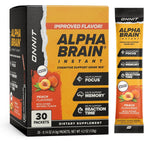 Onnit Alpha Brain Instant Peach 30 Packets front view