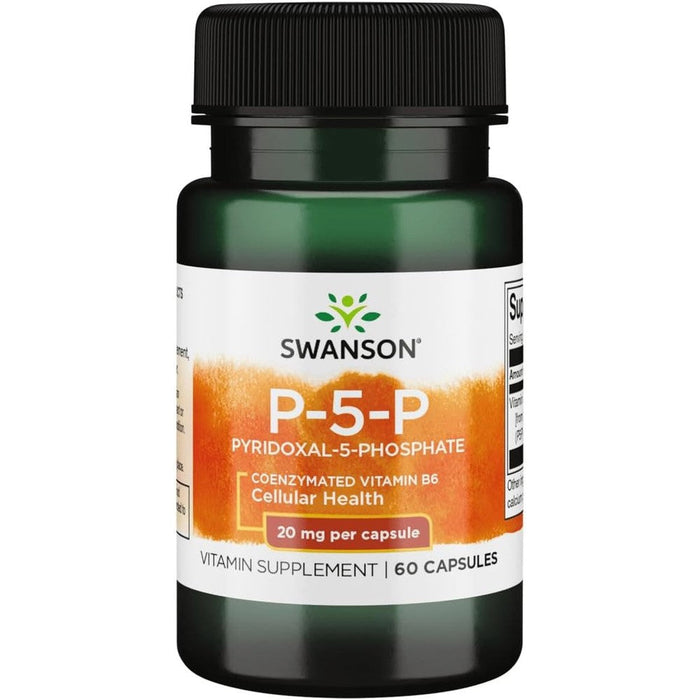 Swanson P5P Pyridoxal 5 Phosphate Vitamin B6 bottle front view