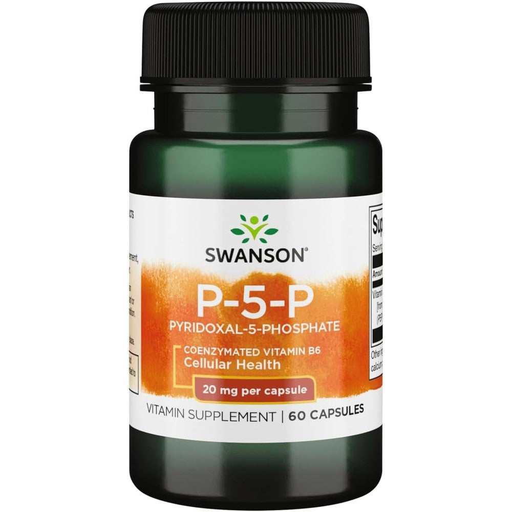 Swanson P5P Pyridoxal 5 Phosphate Vitamin B6 bottle front view