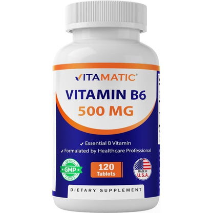 Vitamatic Vitamin B6 500mg bottle front view
