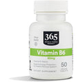 365 by Whole Foods Market Vitamin B6 50mg vegan tablets bottle front view