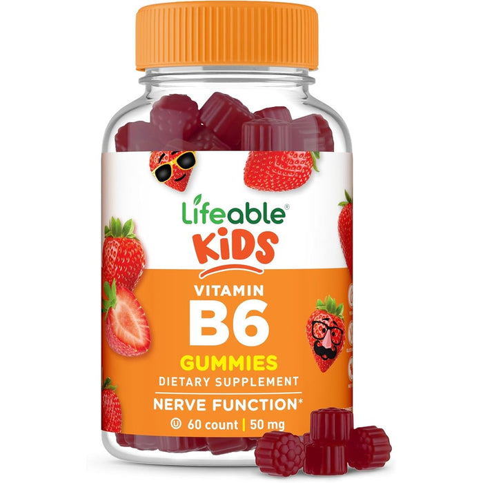 Lifeable Vitamin B6 Gummies for Kids front bottle view
