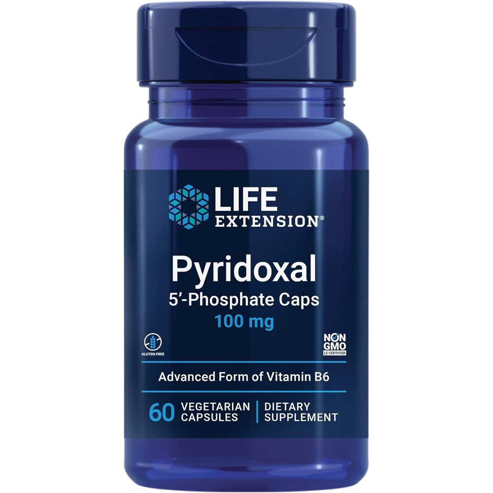 Life Extension Pyridoxal 5 Phosphate Vitamin B6 bottle front view