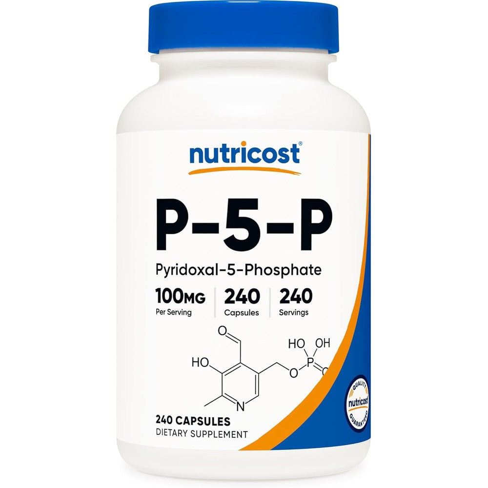 Nutricost P5P Vitamin B6 100mg bottle front view