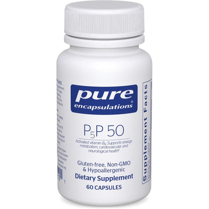 Pure Encapsulations P5P 50 Active Vitamin B6 supplement bottle front view