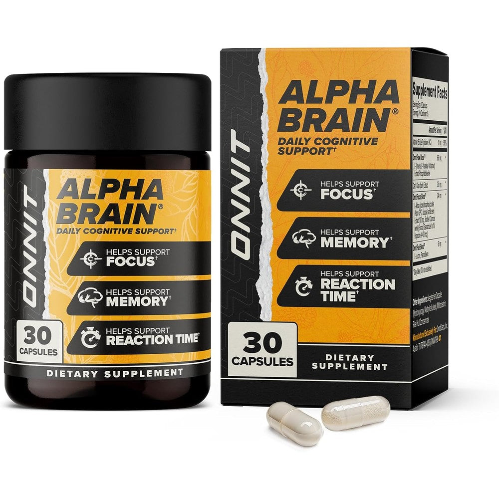 Onnit Alpha Brain front of bottle label
