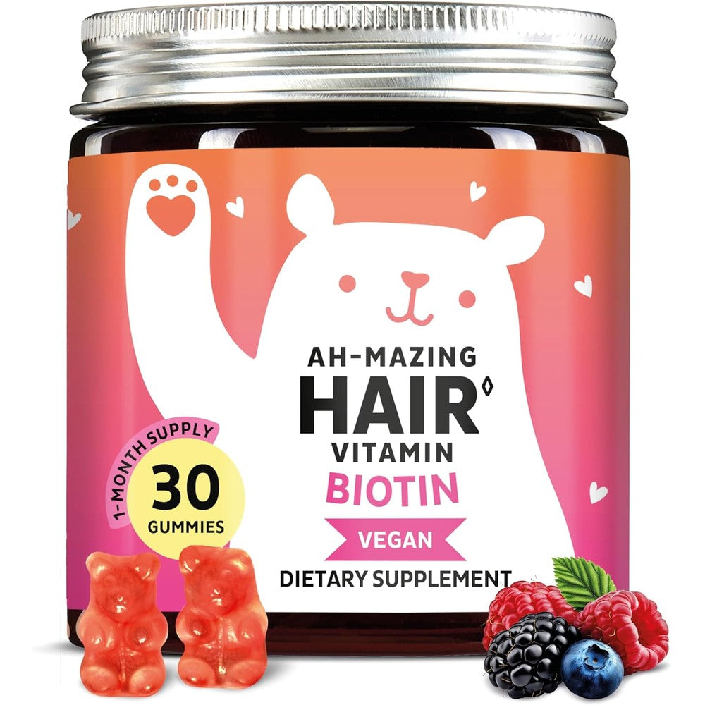 Bears With Benefits Biotin Gummies bottle front view for premium hair growth