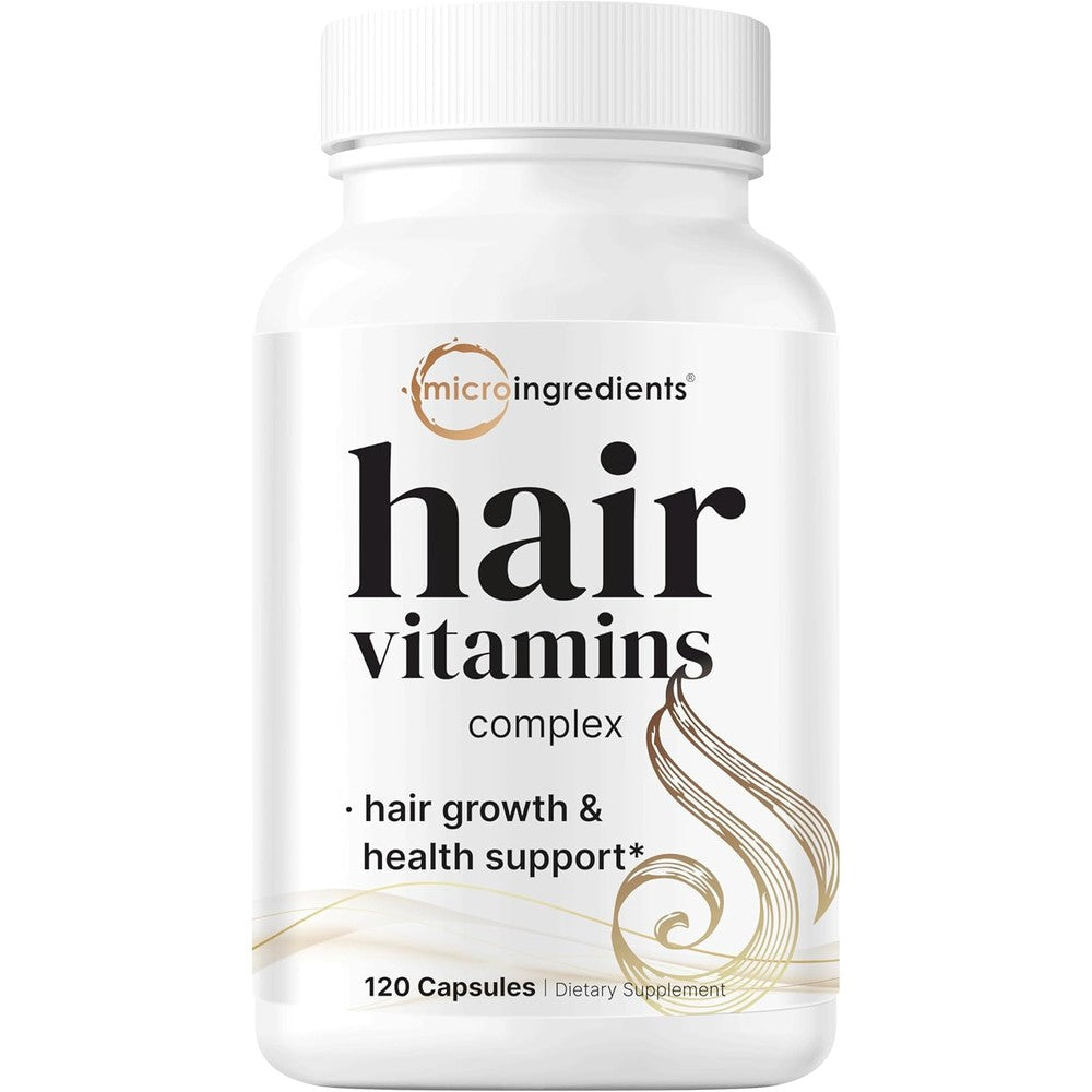 Micro Ingredients Hair Growth Vitamins Complex 120 capsules front view bottle showing 14-in-1 formula label