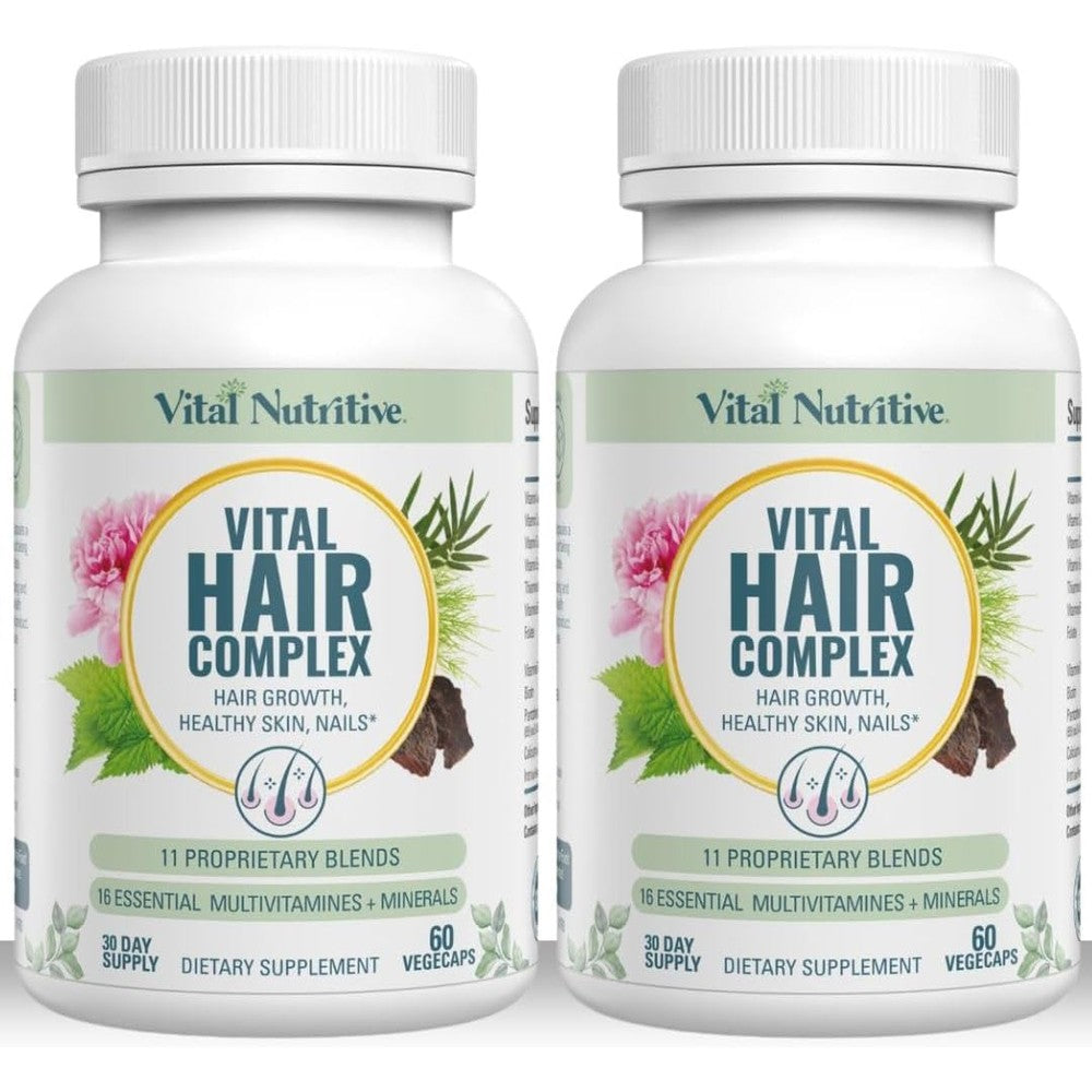 Vital Nutritive Vital Hair Complex bottle front view showing hair growth vitamins label