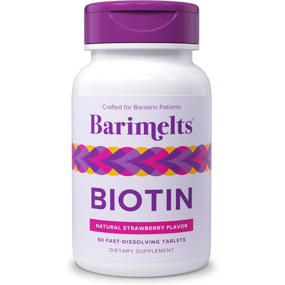 BariMelts Biotin 5000 Micrograms front view bottle of bariatric vitamins