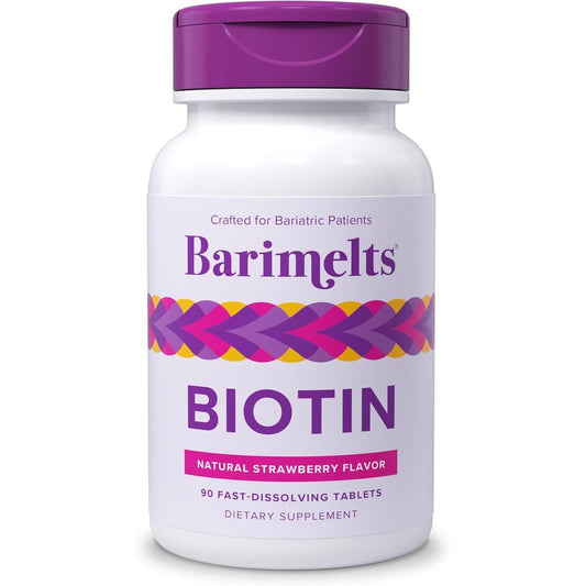 BariMelts Biotin 5000 Micrograms front view bottle of bariatric vitamins