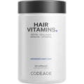 Codeage Hair Vitamins bottle front view showing minimalist white label with bold black text