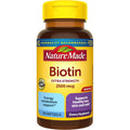 Nature Made Biotin 2500 Micrograms 150 Softgels bottle front view for hair growth supplement
