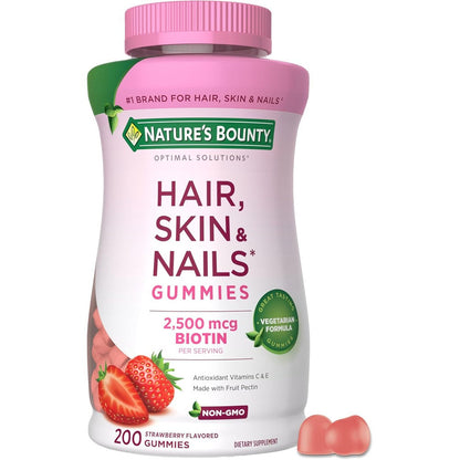 Nature's Bounty Optimal Solutions Hair Skin and Nails Pectin Gummies front packaging view