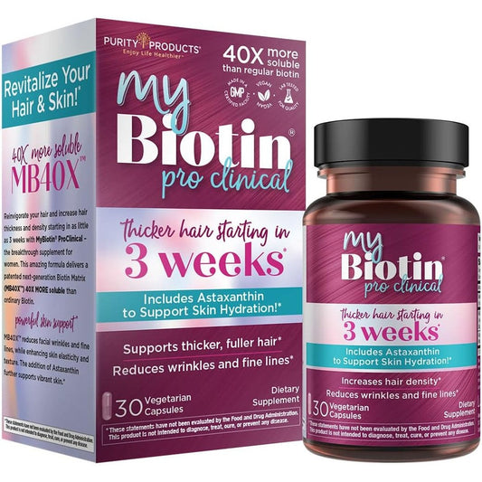 Purity Products MyBiotin ProClinical bottle front view for hair density support