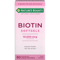 Nature's Bounty biotin 10000 mcg softgels front view bottle packaging