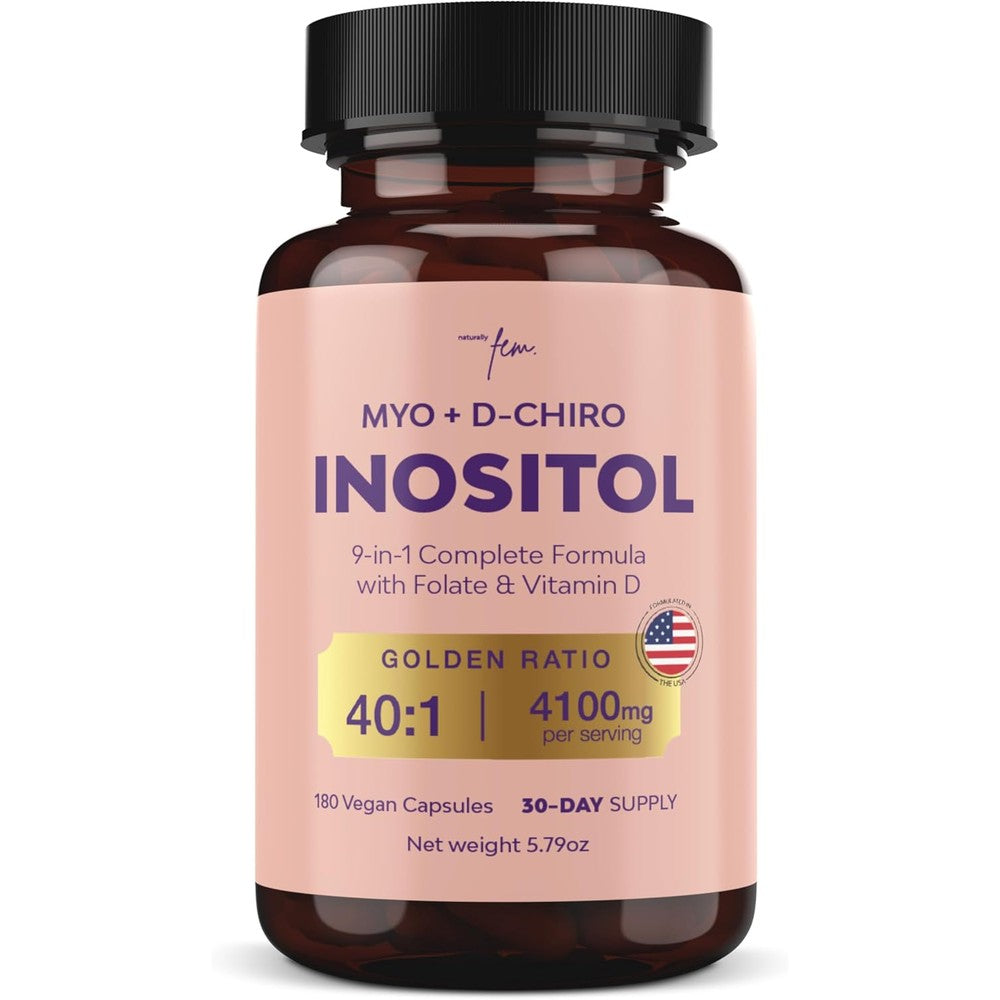 QSTA Inositol Supplement for Women front view of 180 capsule bottle for hormonal support