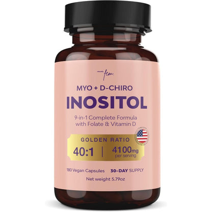 QSTA Inositol Supplement for Women front view of 180 capsule bottle for hormonal support
