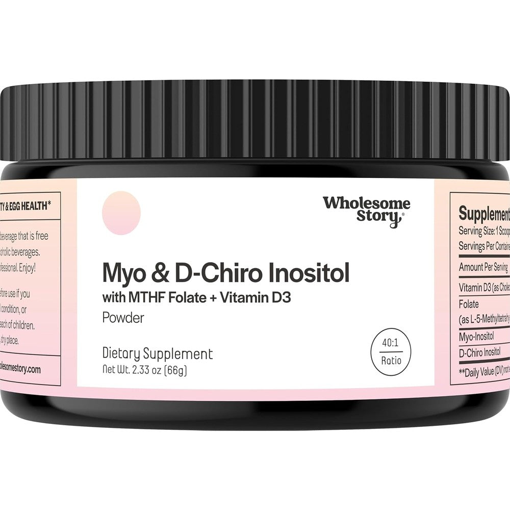 Wholesome Story Myo-Inositol and D-Chiro Inositol powder front view
