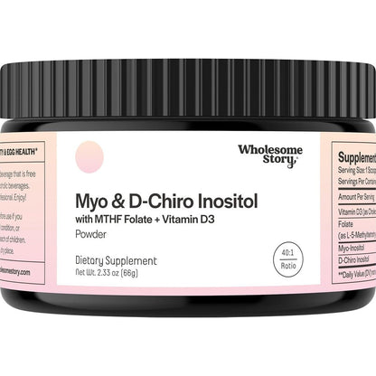 Wholesome Story Myo-Inositol and D-Chiro Inositol powder front view