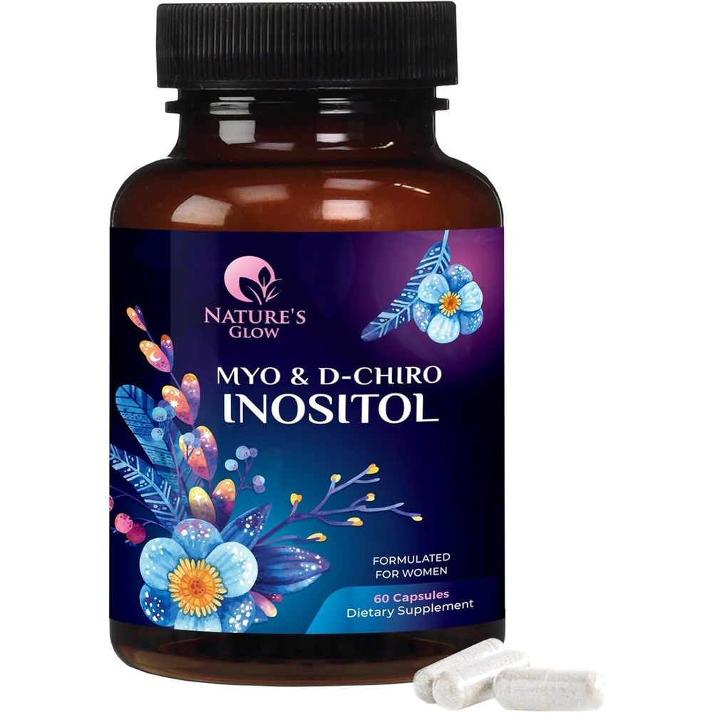 Nature's Glow Myo Inositol and D-Chiro Inositol supplement bottle front view