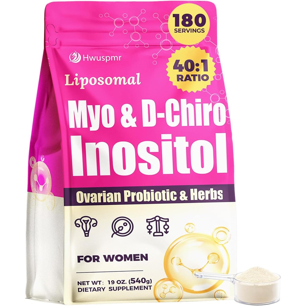 Hwuspmr Liposomal Myo Inositol and D Chiro Inositol Powder front view packaging