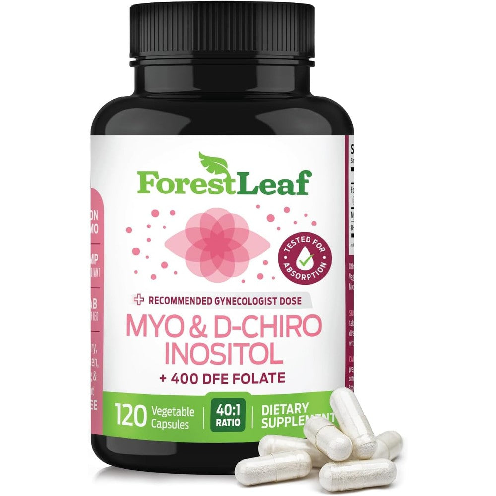 ForestLeaf Myo Inositol and D-Chiro Inositol front view