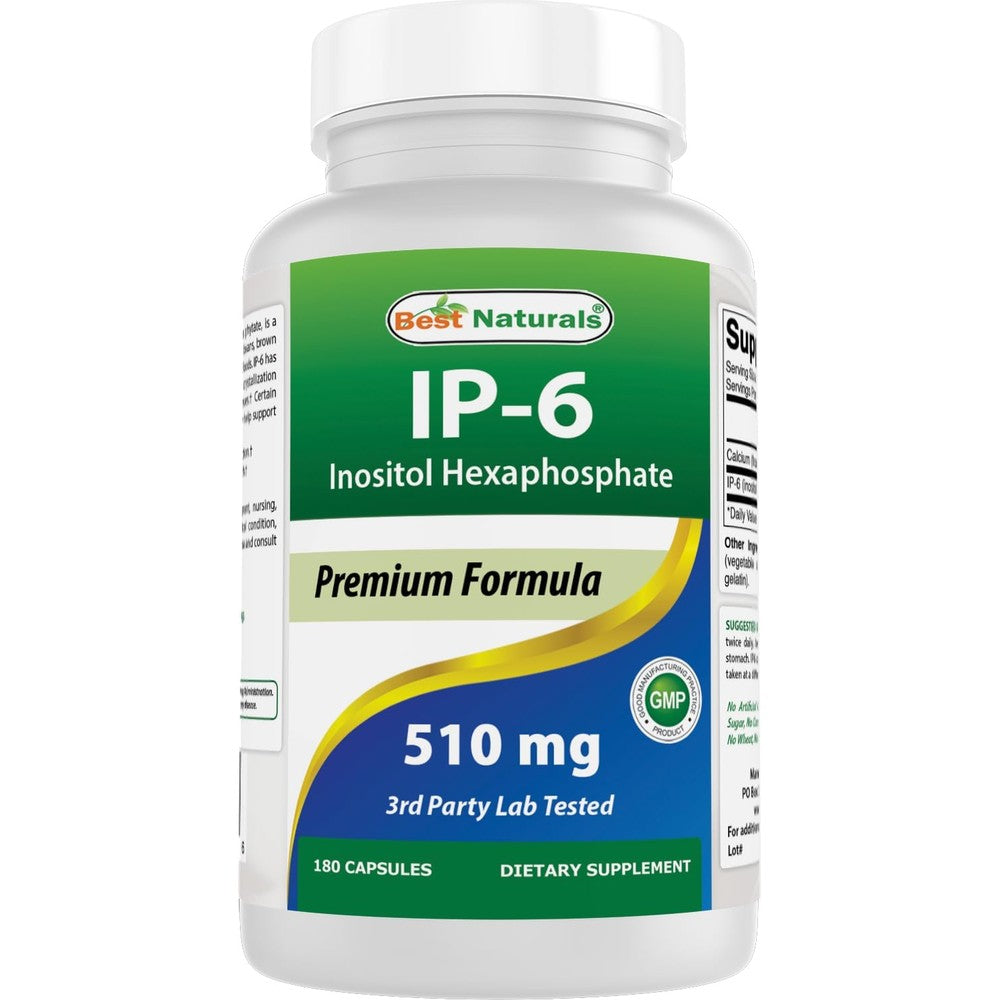 Best Naturals IP-6 510mg 180 Capsules front view bottle