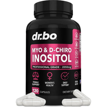 Dr Bo Inositol Supplement for Women front view bottle showing 2050mg strength