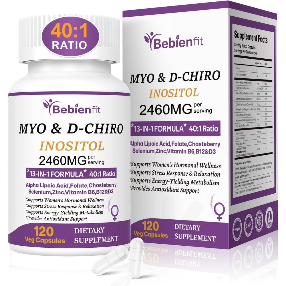 Bebien Fit 13 in 1 Hormonal Balance unflavored capsules front bottle view for women's ovarian health